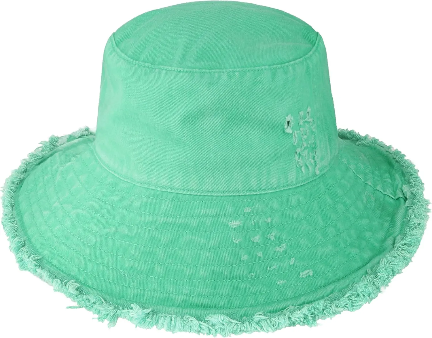 CHOK.LIDS Frayed Bucket Hats for Women Men Unisex Trendy Washed Cotton Floppy Wide Brim Boonie Outdoor Summer Beach Headwear
