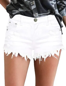 MODARANI Women's Cut Off Denim Jean Shorts Ripped Distressed