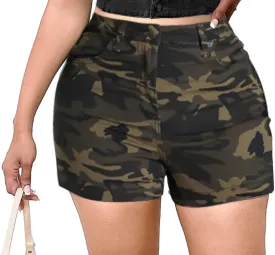 SeNight Women's Denim Shorts High Waisted Frayed Raw Hem Ripped Short Jeans