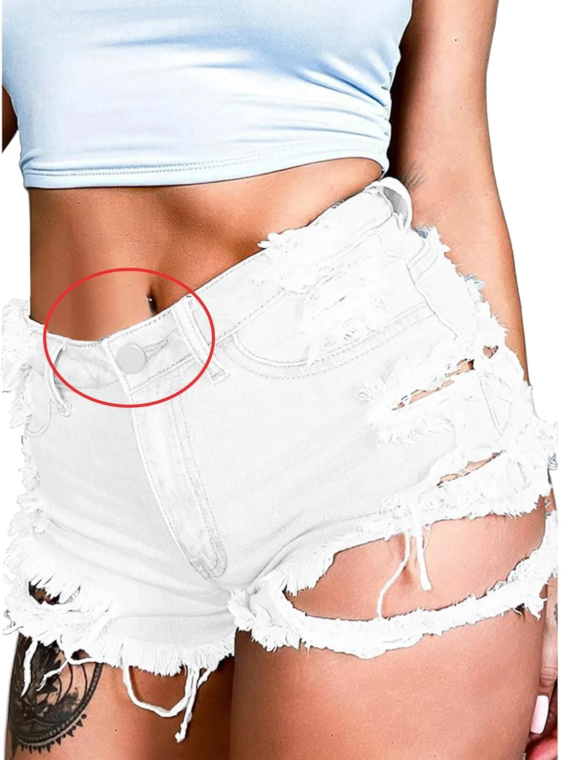 Susupeng Women Summer Irregular Waist Jean Shorts with Pockets Frayed Ripped Holes Cute Sexy Hot Mini Denim Shorts