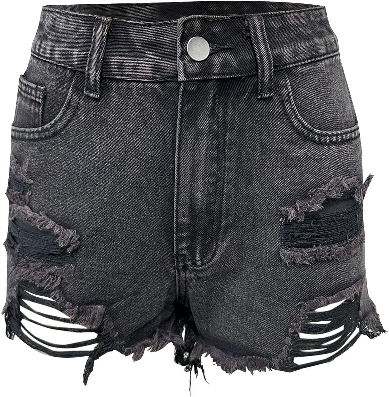 Women Denim Shorts Stretchy Mid High Waisted Summer Beach Plus Size Casual Trendy Ripped Loose Fit Hot Short Jeans