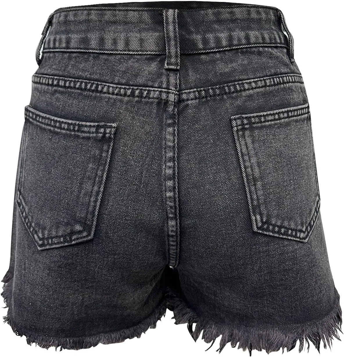 Women Denim Shorts Stretchy Mid High Waisted Summer Beach Plus Size Casual Trendy Ripped Loose Fit Hot Short Jeans