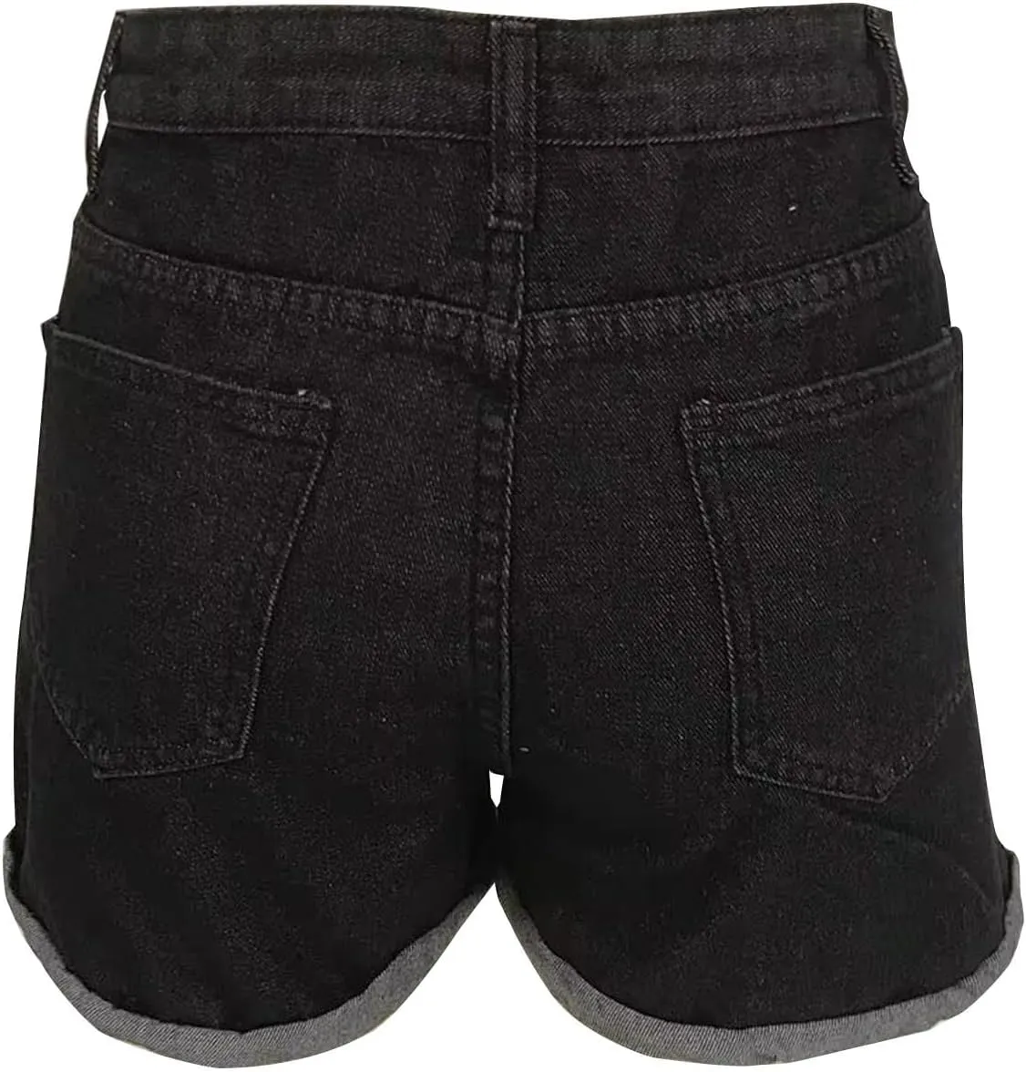 Women Denim Shorts Stretchy Mid High Waisted Summer Beach Plus Size Casual Trendy Ripped Loose Fit Hot Short Jeans