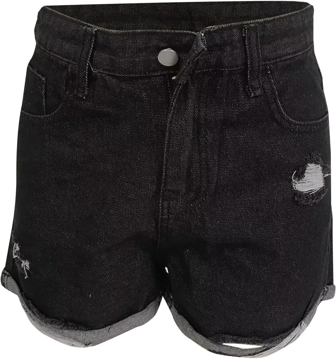 Women Denim Shorts Stretchy Mid High Waisted Summer Beach Plus Size Casual Trendy Ripped Loose Fit Hot Short Jeans
